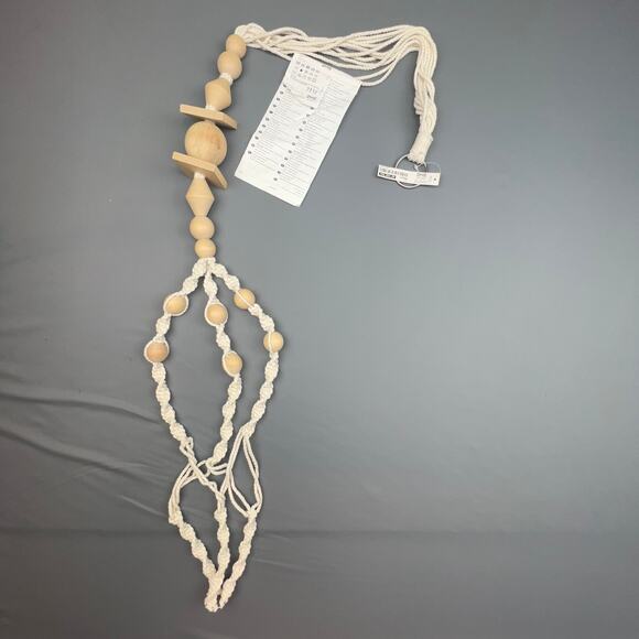 IKEA Macrame Plant Hanger with Wooden Beads Boho Hanging Planter NWT - Picture 1 of 3